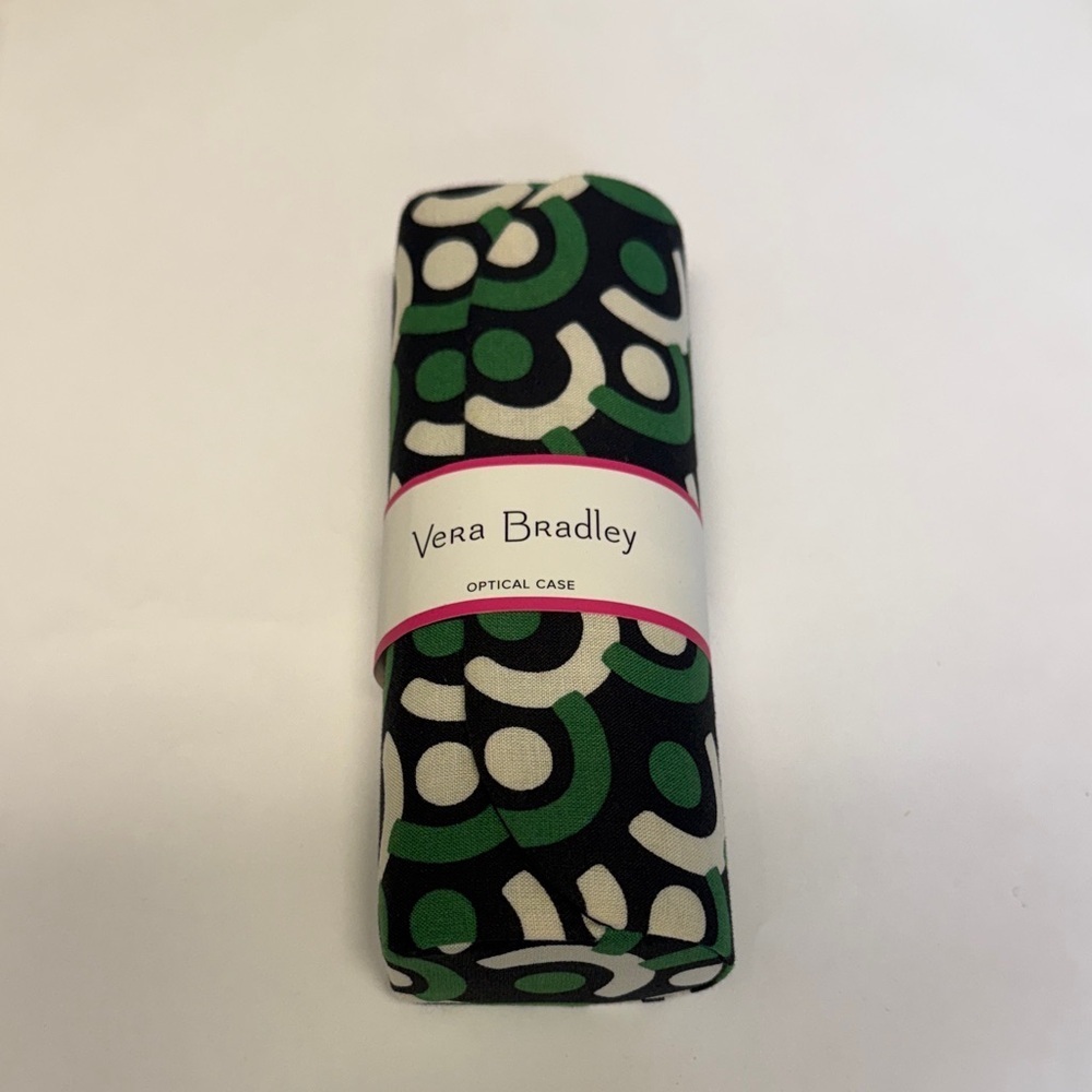 NWT Vera Bradley Imperial Tiles Black and Green Patterned Optical Case